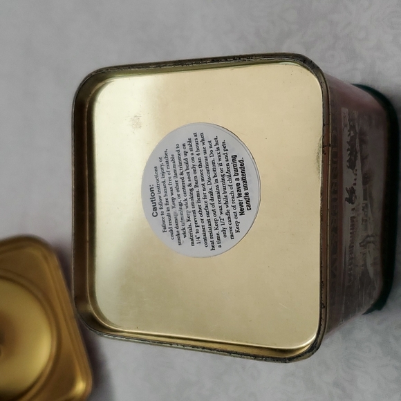 Christmas Candle Tin Currier & Ives 1991 VTG Decor Cinnamon Scent Winter - Picture 13 of 14